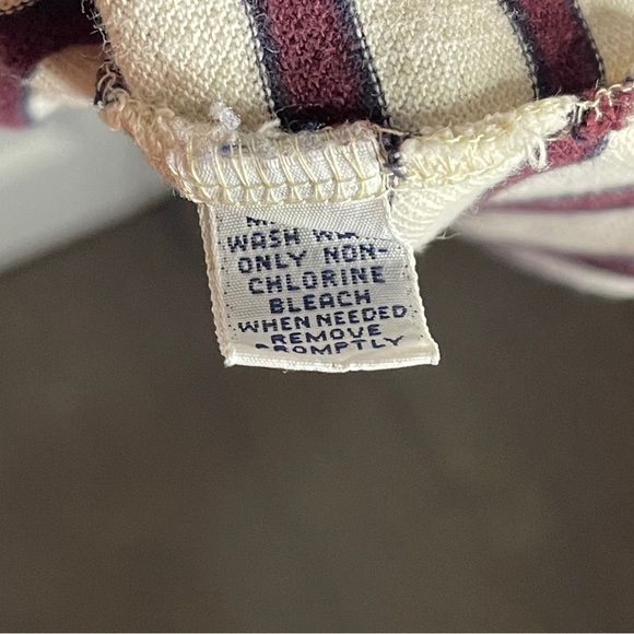 Polo Ralph Lauren Cream With Brown Stripes Long Sleeve Polo Size XXL 2XL Cotton - Picture 5 of 7